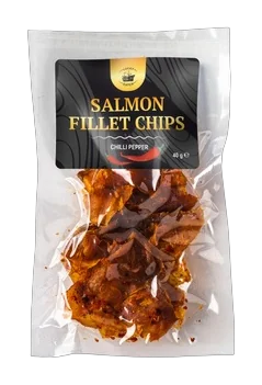Salmon Fillet Chips, Chilli Pepper, 40g