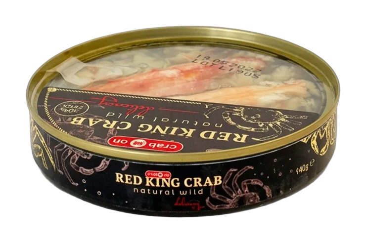 Red King Crab, tin can, real product photo