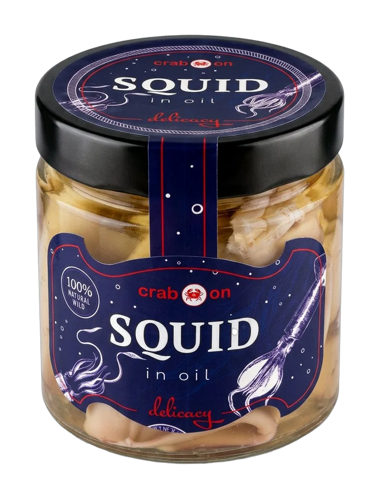 Squid in Oil, real product photo
